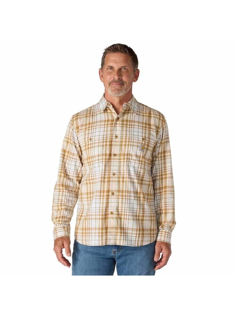 Carhartt Men's Rugged Flex Relaxed Fit Lightweight Long Sleeve Plaid Button Shir